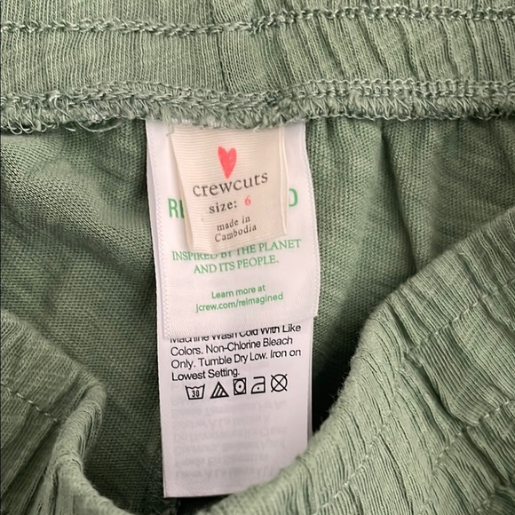 J. Crew Crewcuts Green Relaxed Fit Shorts Elastic Waist - Picture 2 of 3